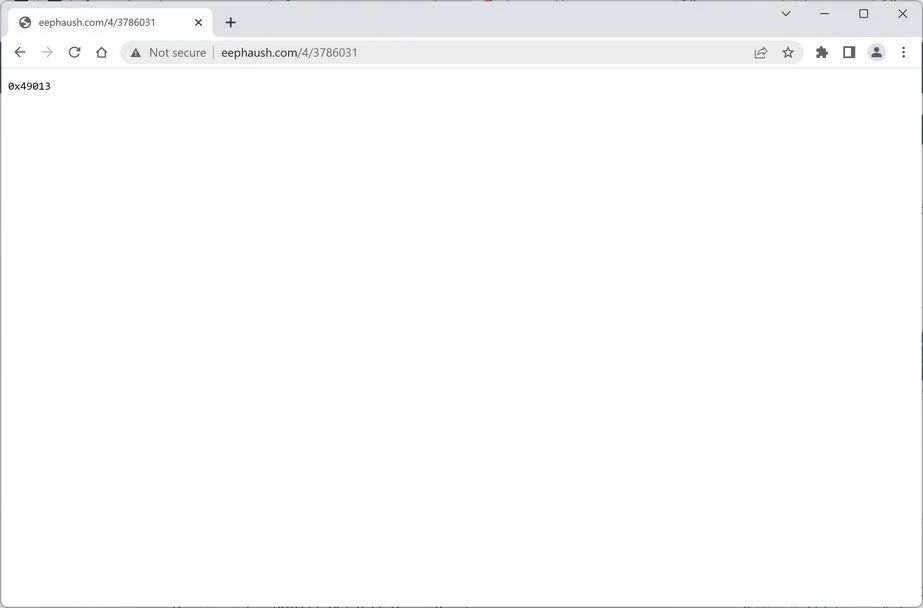 Image: Chrome browser is redirected to Eephaush.com