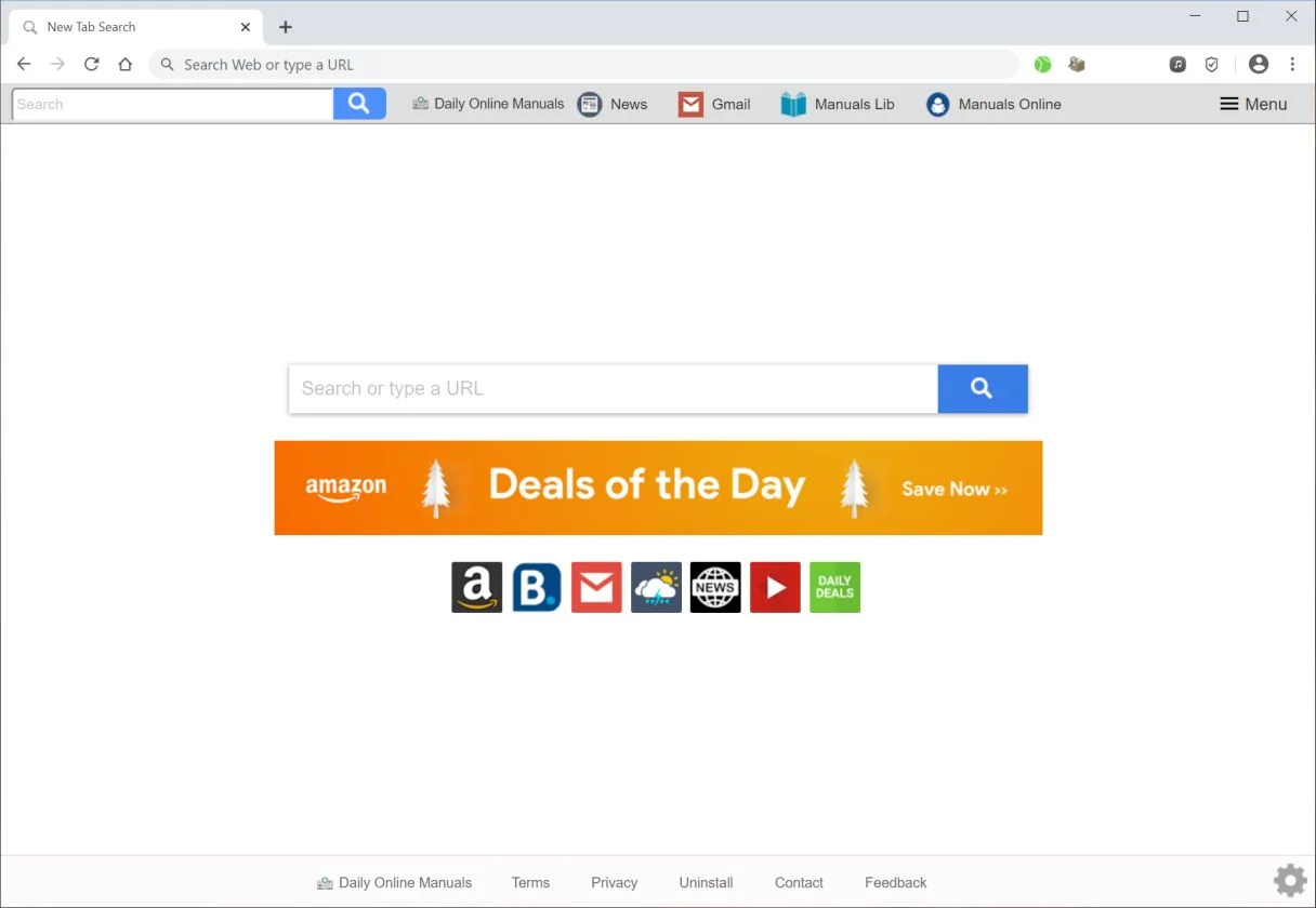 Remove Search.dailyonlinemanualstab.com redirect (Virus Removal Guide) 1 Image: Chrome browser is redirected to search.dailyonlinemanualstab.com