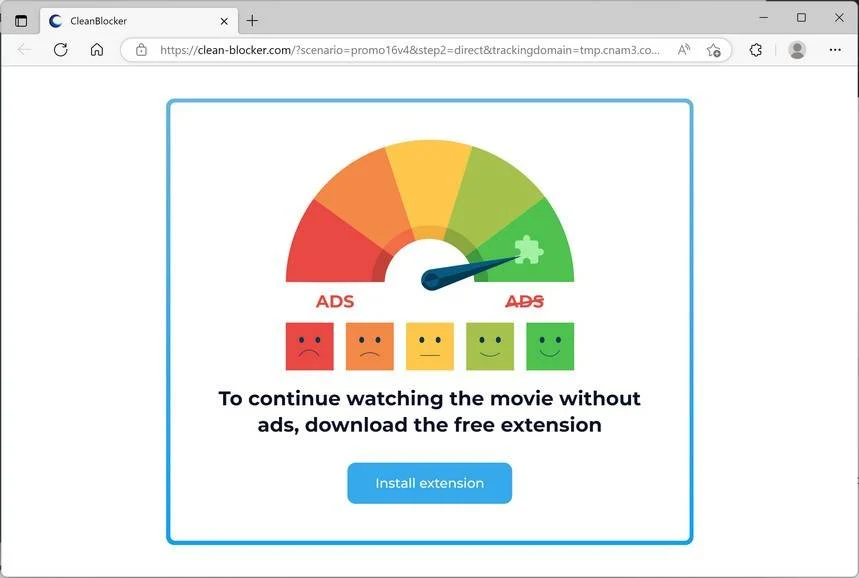 Image: Clean-blocker.com browser redirect