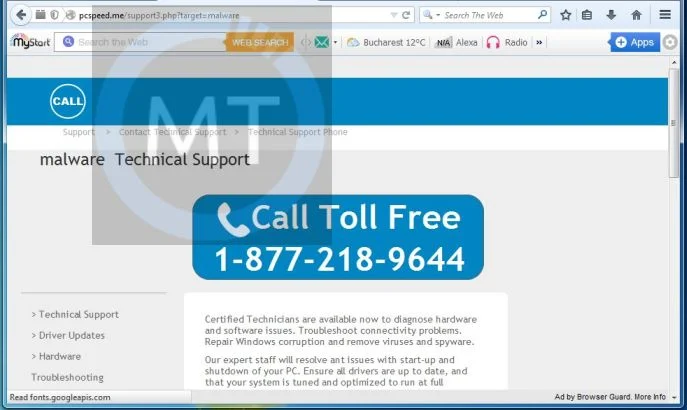 Pcspeed.me pop-up ads Pcspeed.me virus