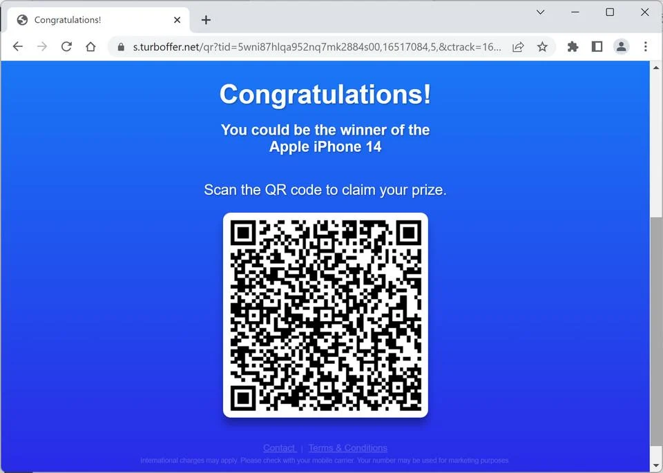Remove "Scan The QR Code To Claim Your Prize" Virus 1 Image: Scan The QR Code To Claim Your Prize Fake Alert