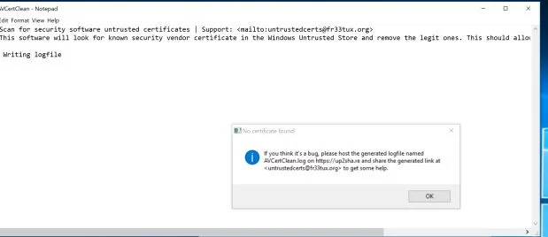 AVCertClean Cleaning up ceriticate