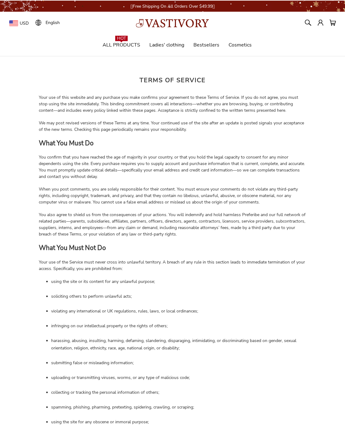 Vastivory EXPOSED: Seller Name Mismatch, Tax Wording and Return Problems 2 Vastivory terms page naming Preferibe in a customer-responsibility clause