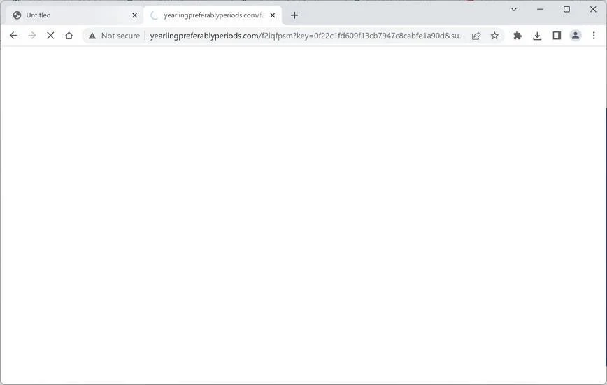 Remove Yearlingpreferablyperiods.com Redirect Virus 1 Image: Chrome browser is redirected to Yearlingpreferablyperiods.com