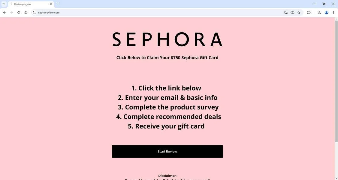 Sephoreview.com Subscription Scam: What You Need to Know 1 Sephora