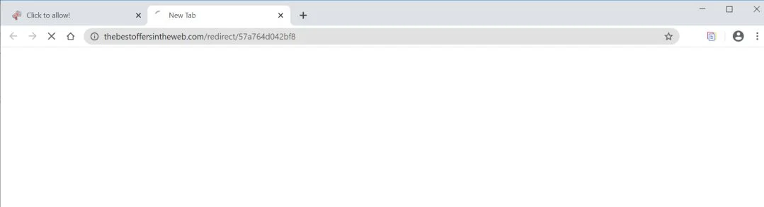 Image: Chrome browser is redirected to Thebestoffersintheweb.com