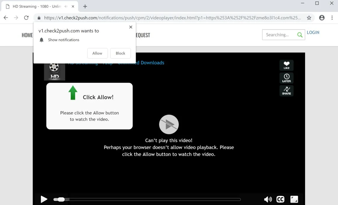 Check2push.com Spam Notifications Ads