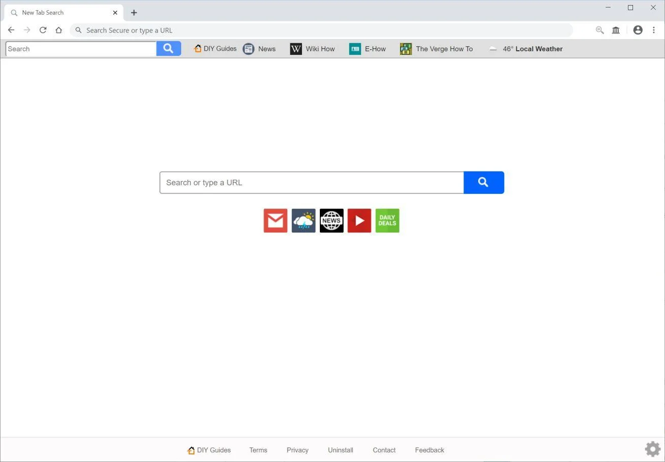 Remove DIY Guides browser hijacker (Virus Removal Guide) 1 Image: Chrome browser is redirected to DIY Guides