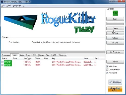 [Image: RogueKiller Detele button]