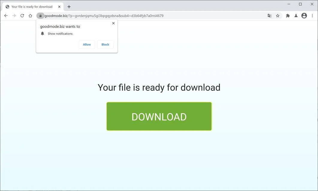 Remove Goodmode.biz pop-up ads (Virus Removal Guide) 1 Image: Chrome browser is redirected to Goodmode.biz