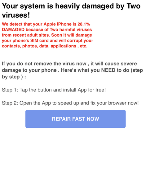 system damaged scam