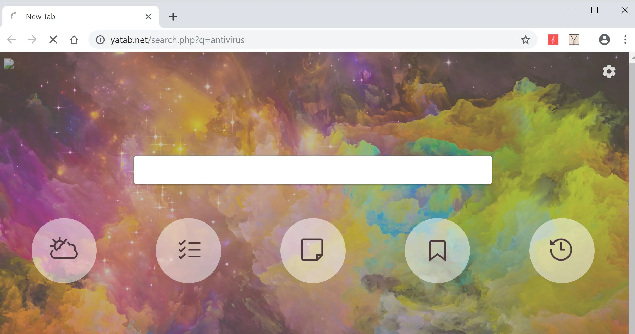 Image: Google Chrome is redirected to the YaTab.net site