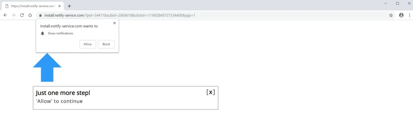 Install.notify-service.com Po-up Scam