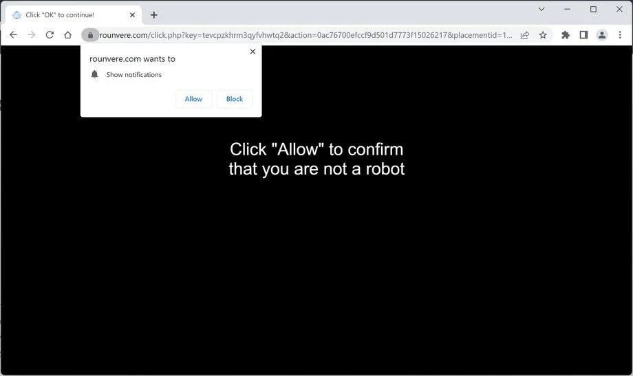 How to Remove Rounvere.com Pop-up Ads (Virus Removal Guide) 1 Image: Chrome browser is redirected to Rounvere.com