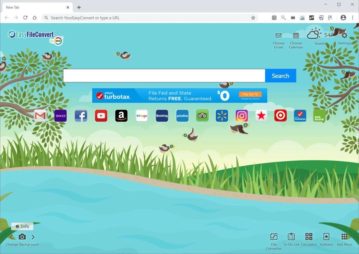 How to remove EasyFileConvert redirect (Uninstall Guide) 1 Image: Chrome browser is redirected to EasyFileConvert
