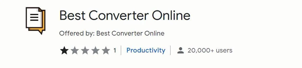 Image: Best Converter Online Chrome extension