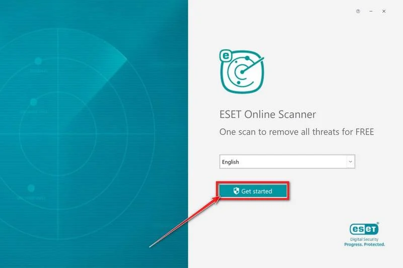 Image - Click Get Started to install ESET Online Scanner