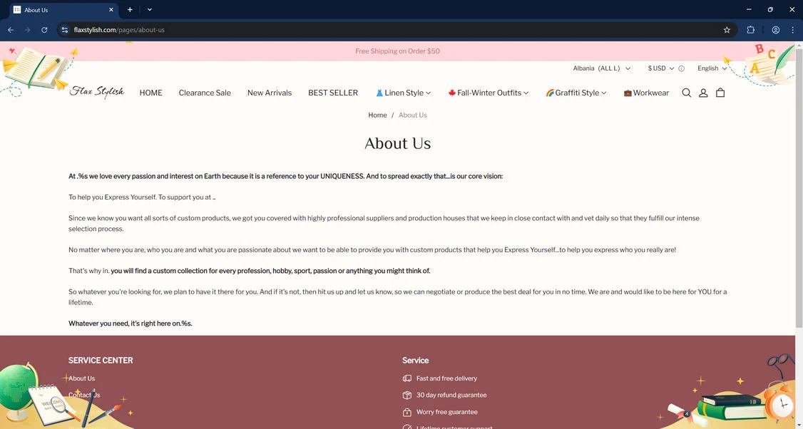Flaxstylish.com scam