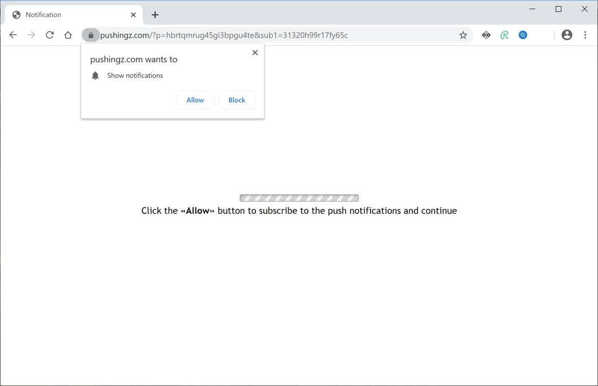 How to remove Pushingz.com pop-up ads (Virus Removal Guide) 1 Image: Chrome browser is redirected to Pushingz.com