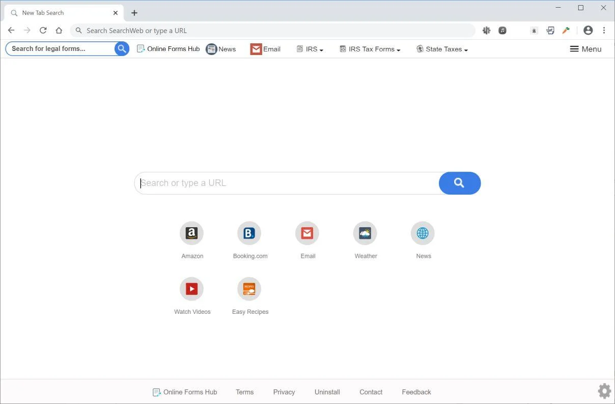 Remove Online Forms Hub browser hijacker (Virus Removal Guide) 1 Image: Chrome browser is redirected to Online Forms Hub