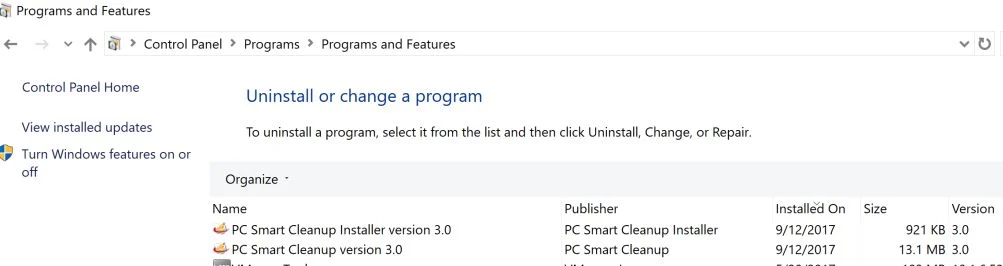 Uninstall PC Smart Cleanup