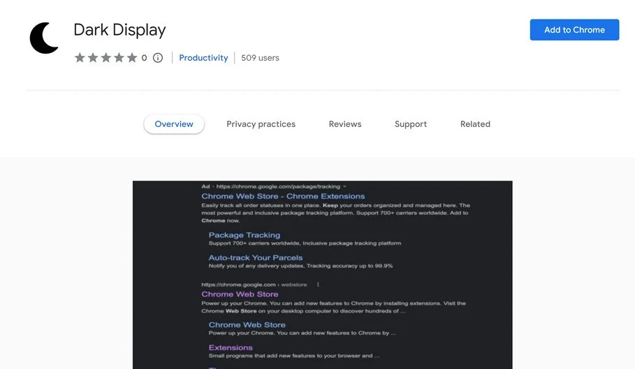 Remove Dark Display browser hijacker (Virus Removal Guide) 1 Image: Dark Display Chrome extension