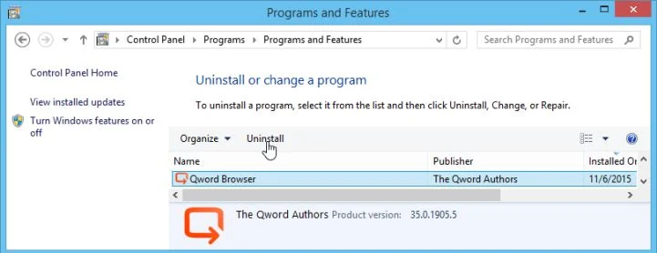 Uninstall Qword Browser from Windows Remove Qword Browser from Windows