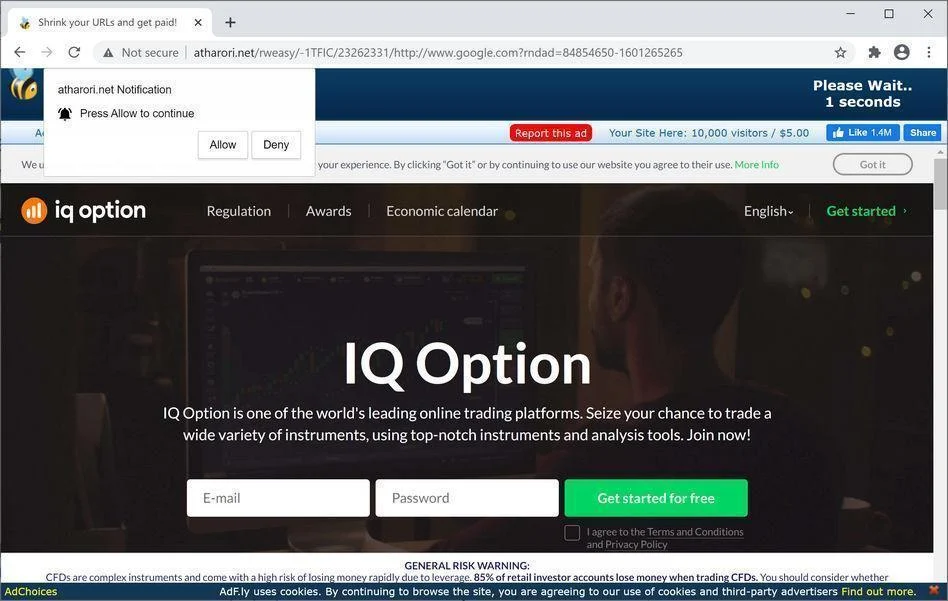 Remove Atharori.net pop-up ads (Virus Removal Guide) 1 Image: Chrome browser is redirected to Atharori.net
