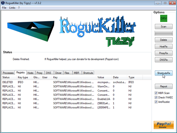 Click on the Start button to perform a system scan Remove residual damage from Great Antispy 2012 virus virus