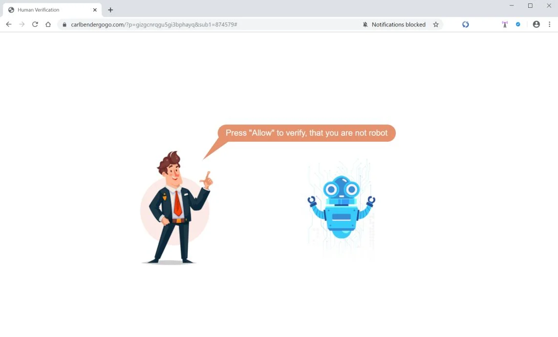 How to remove Carlbendergogo.com pop-up ads (Virus Removal Guide) 1 Image: Chrome browser is redirected to Carlbendergogo.com
