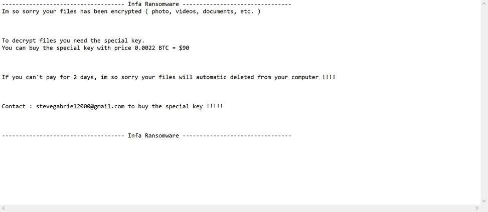 Remove Infa ransomware virus (.infa Files Encrypted) 1 Image: Infa ransomware