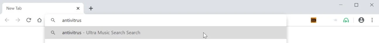 Image: Chrome browser is redirected to Ultra Music Search