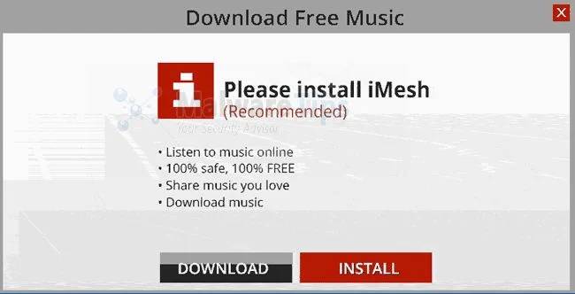 [Image: Please install iMesh (Recommended) virus]