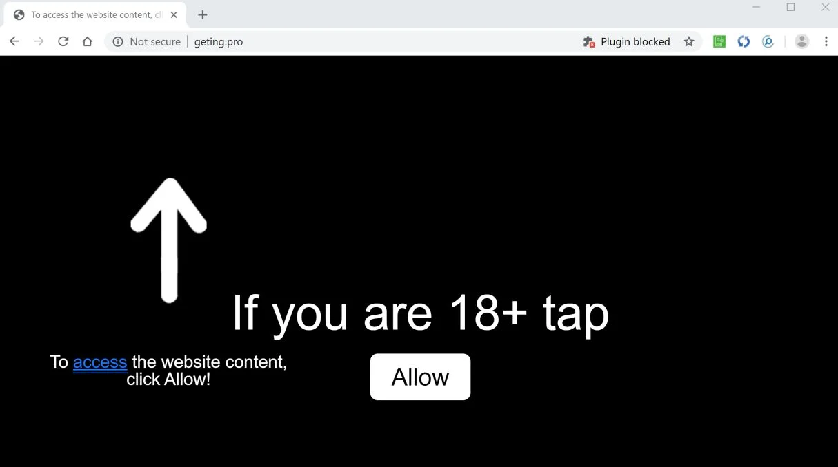 How to remove Geting.pro pop-up ads (Virus Removal Guide) 1 Image: Chrome browser is redirected to Geting.pro
