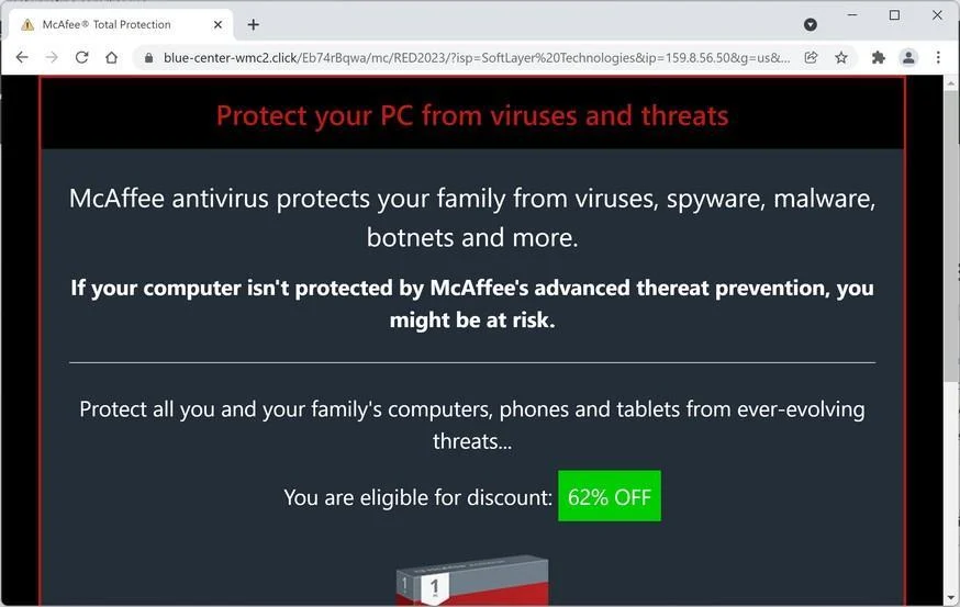 Remove Blue-center-wmc2.click pop-up ads (Virus Removal Guide) 1 Image: Blue-center-wmc2.click scam