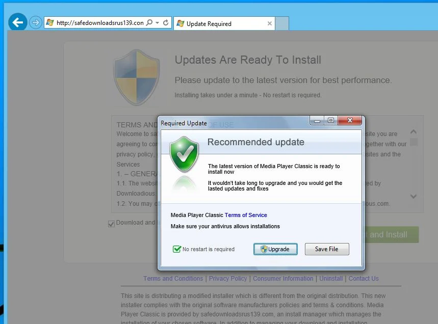 Safedownloadsrus139.com virus