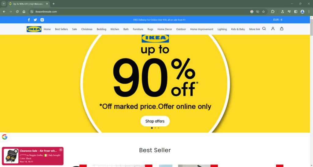 Don’t Get Scammed By Fake 90% Off IKEA Clearance Sales 7 IKEAOnlineSale.com Scam