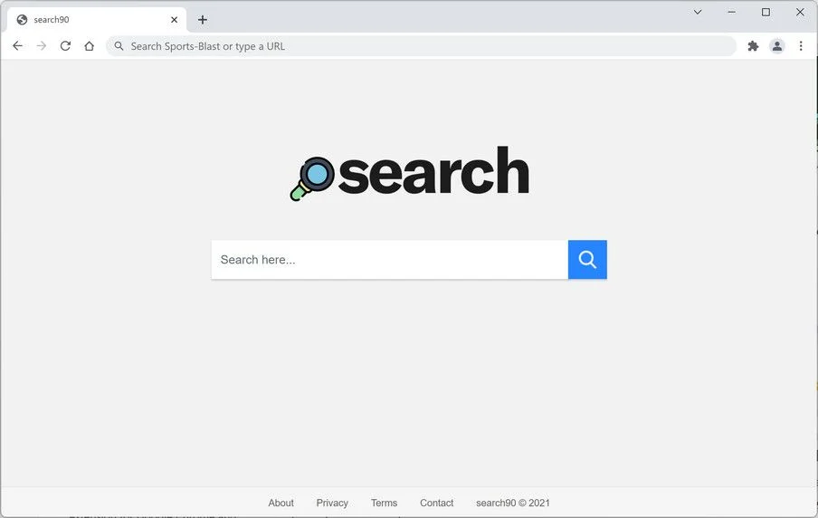 Image: Search90.com browser hijacker