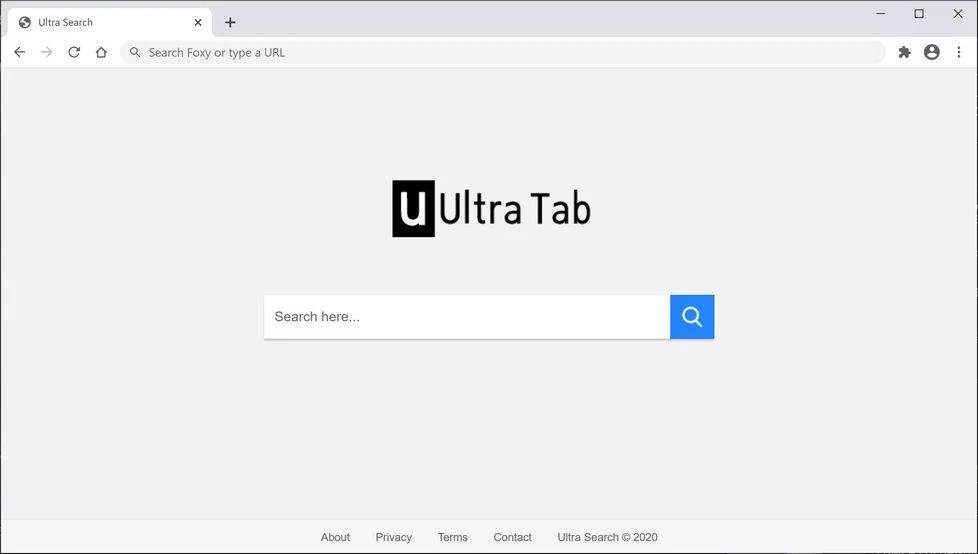 Image: Chrome browser is redirected to Ultra-search1.com