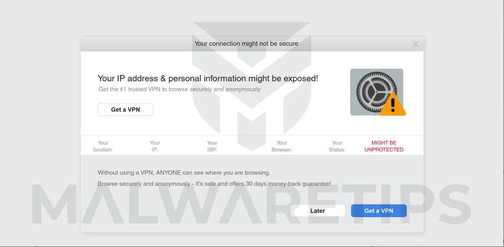  Image: IP address & personal information might be exposed scam ads