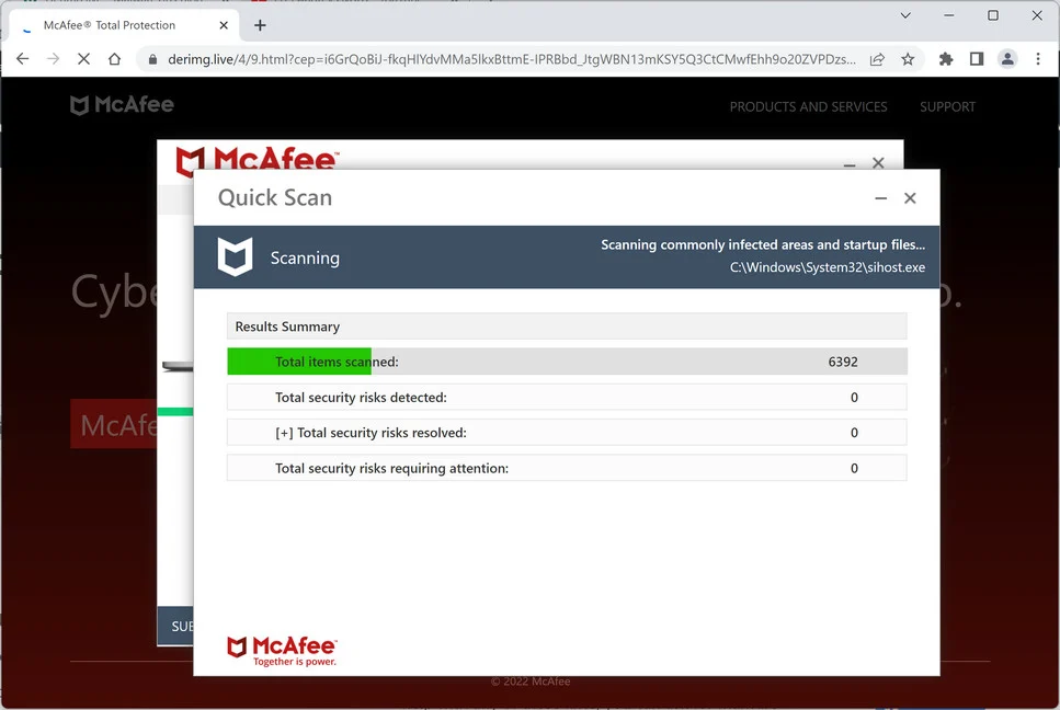 Image: Chrome browser is redirected to Derimg.live