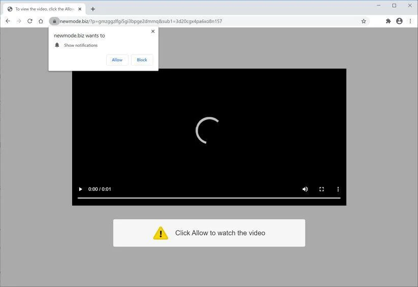 Remove Newmode.biz pop-up ads (Virus Removal Guide) 1 Image: Chrome browser is redirected to Newmode.biz