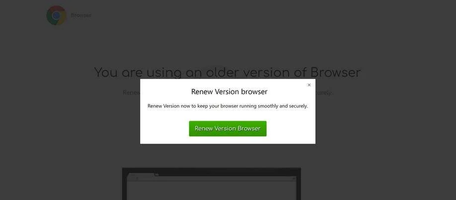 Image: Renew Version Browser Fake Alerts