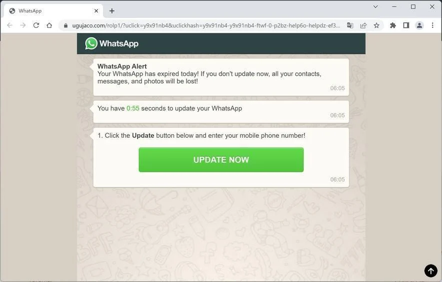  Image: Ugujaco.com browser redirect