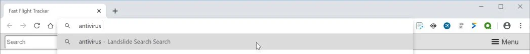 Image: Chrome browser is redirected to Landslide Search