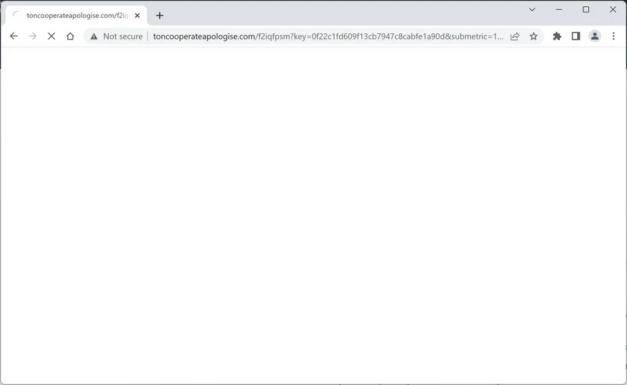 Image: Chrome browser is redirected to Toncooperateapologise.com