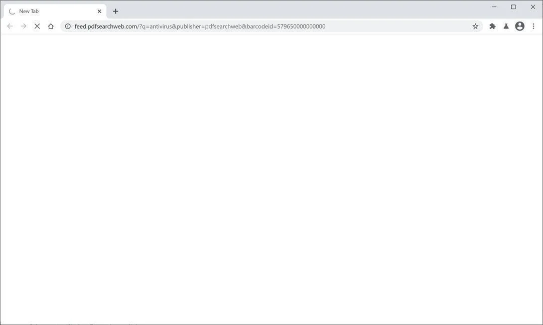 Image: Chrome browser is redirected to PDFSearchWeb Search