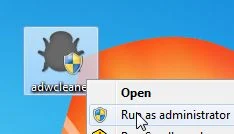 Double-click on the AdwCleaner Icon Picture of AdwCleaner Icon