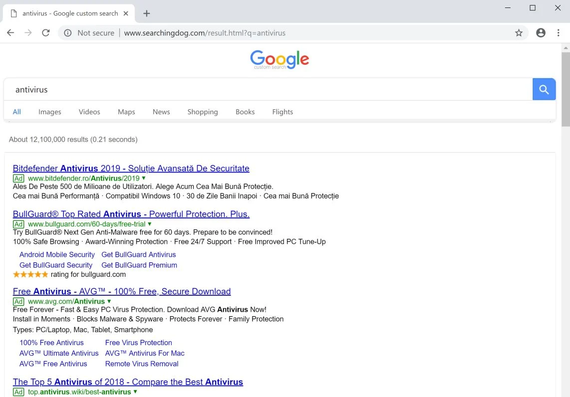 Searchingdog.com redirect virus