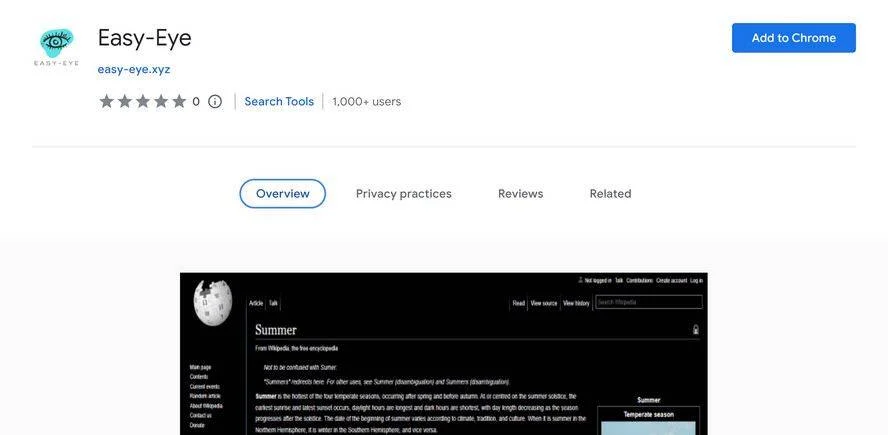 Image: Easy-Eye Chrome extension